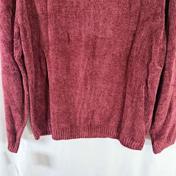 New Alfred Dunner Acadia Sweater Women's Large Chenille Knit Full Zip Brick Red - Picture 11 of 11